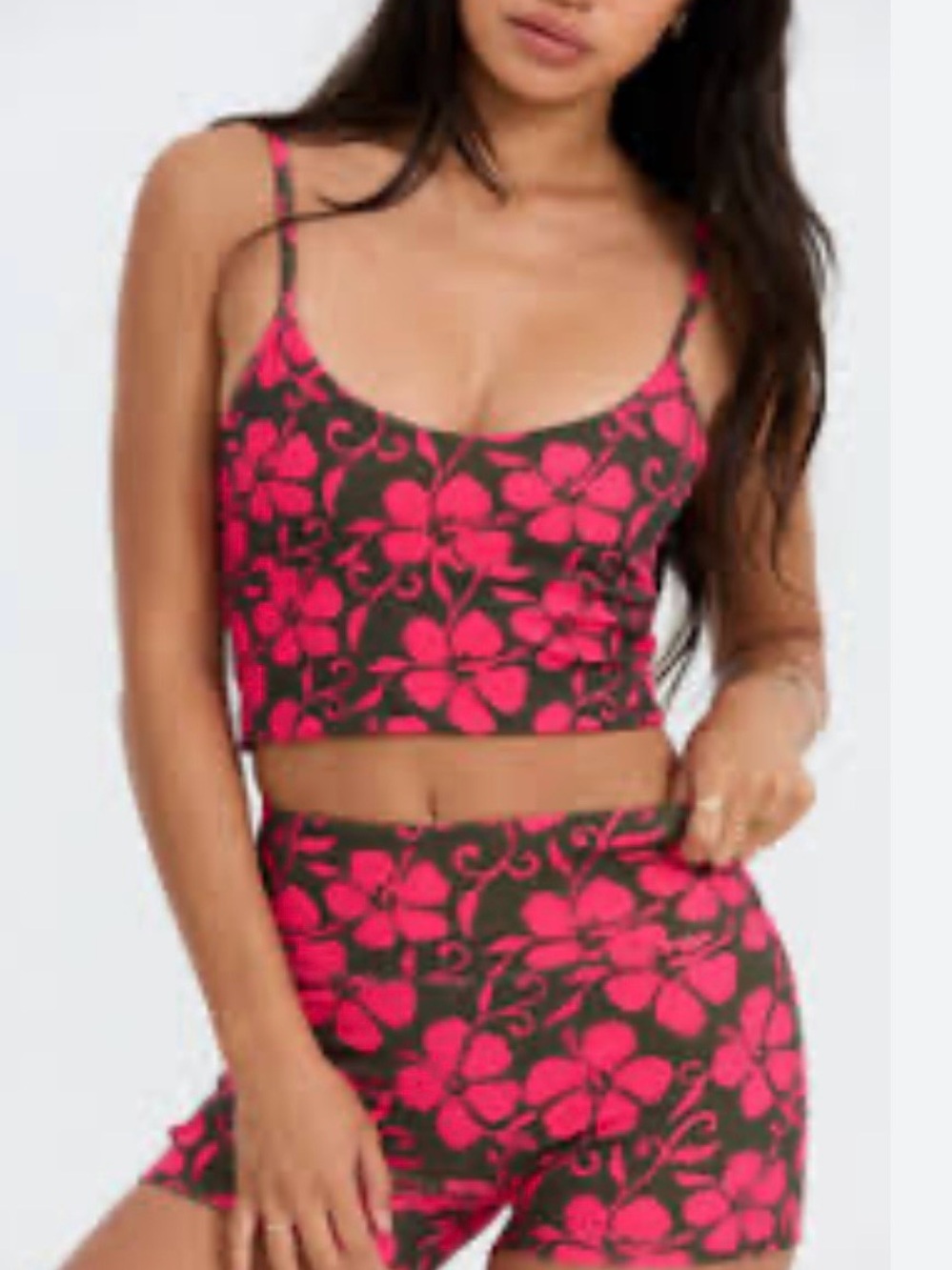 Benoa Swim active Pink Floral Bikini Tank Top pupukea